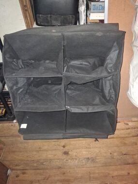 Black Fabric 6-Cubby Hanging Organizer